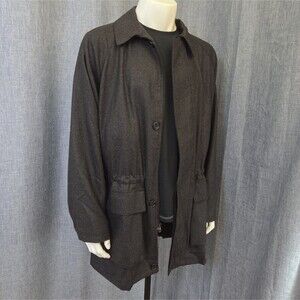 Battaglia Italy Men’s Car Coat Virgin Wool Chore Style Charcoal Gray 44R
